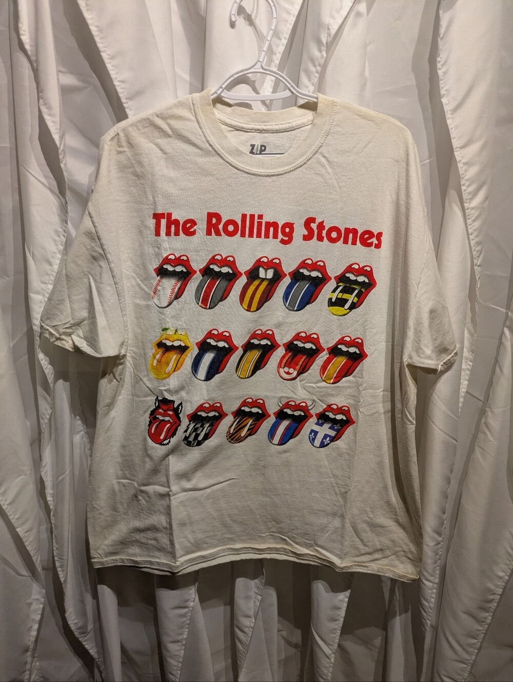 14 The Rolling Stones Zip Code Tour 2015 North America Graphic T-Shirt White XL